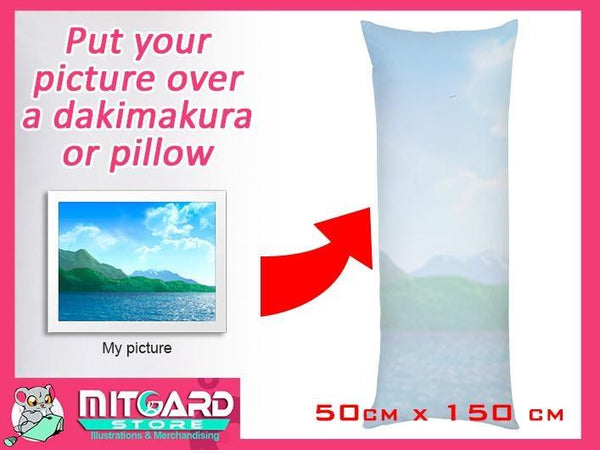 Custom with your picture or photo a Hugging Dakimakura or pillow - 50cm x 150cm / Peach Skin / 2 Sides Printed - 2